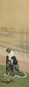 Courtesan Smoking On A Verandah Overlooking A Bay