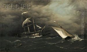 Ships Caught In A Squall by Henry Edward Spernon Tozer