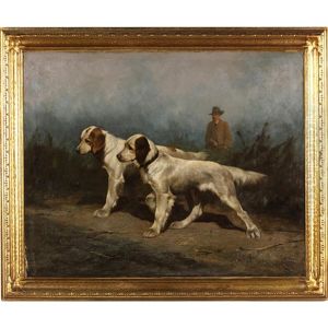 Two Setters On Point by John Martin Tracy