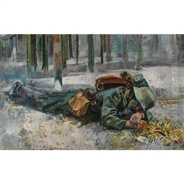 Soldat Im Winterlichen Wald - view 1