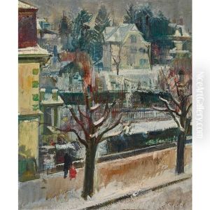 Verschneite Strasse by Friedrich Traffelet