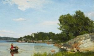 Metande I Sommarsol by Carl Ludwig Traegardh