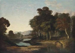 A Traveller On A Road Beside A Lake A Traveller On A Road Beside A Lake