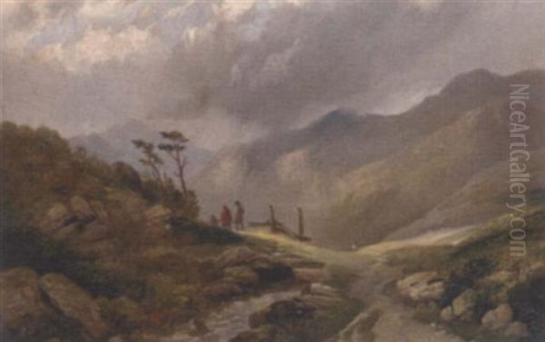 Figures In A Highland Landscape - view 1