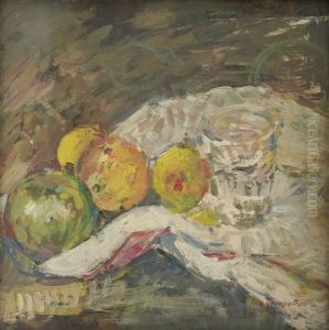 Stilleben Med Frukter Och Ett Glas