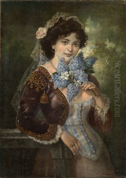 Beauty With Lilacs - view 1