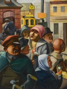 Die Hauptwache (strasenszene Mit Gepackmann)