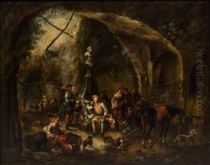 Market In The Castle, 1756 by Johann Georg Trautmann