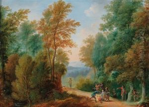 Two Wooded Landscapes With Robbers