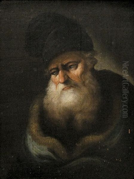 Bartiger Mann Mit Mutze Und Pelzmantel - view 1
