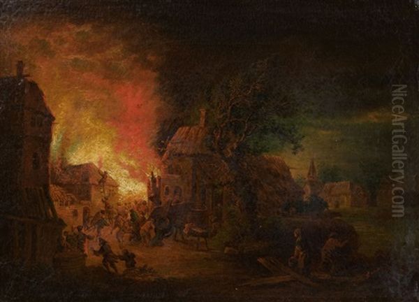 Deux Incendies Nocturnes (pair) - view 1