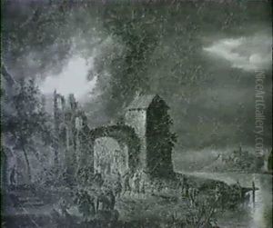 Nachtliche Feuersbrunst by Johann Peter Trautmann