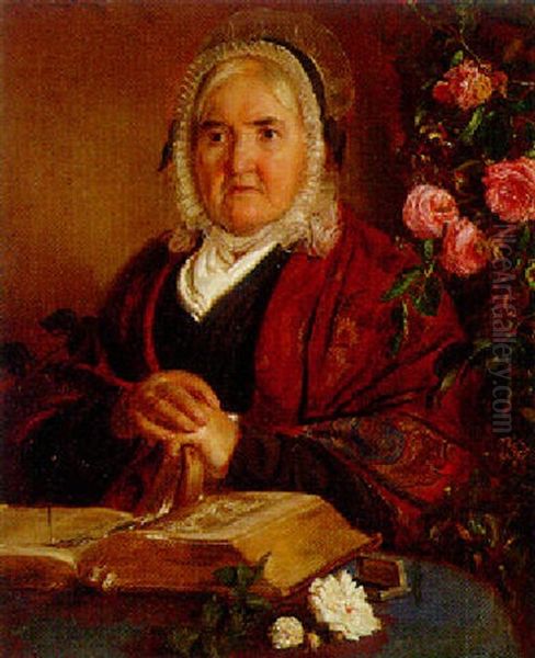 Portrait Of Eleanor Booth, Seated Before An Open Book - view 1