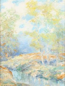 Trees By Stream by George A. Traver