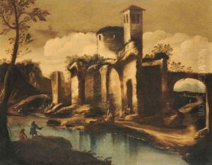 Veduta Con Rovine E Personaggi Veduta Con Rovine E Personaggi