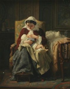 The Young Mother by Jean-Baptiste Jules Trayer