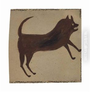 Brown Dog Charging by Bill Traylor