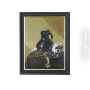 Nature Morte Au Pichet, Montre De Gousset Et Citron Sur Un Entablement