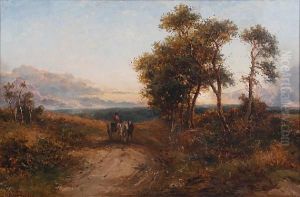 Figures And A Horse And Cart On A Countrylane Figures And A Horse And Cart On A Countrylane