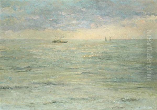 Marine Avec Voiliers Et Vapeur - view 1