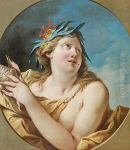 Nereide Tenant Un Coquillage, Dans Un Ovale Feint by Pierre Charles Tremolieres