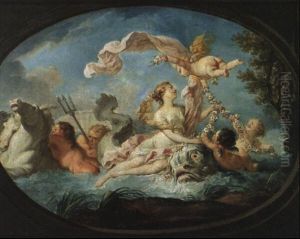 Le Triomphe De Galatee Dans Un Encadrement Simule by Pierre Charles Tremolieres