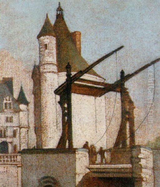 Figures Before A Chateau - view 1