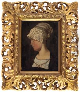 Bildnis Einer Dame In Historischer Kleidung by Angelo Trentin
