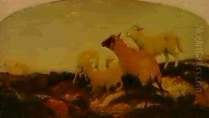 Sheep And Lambs by Henry C. Trery