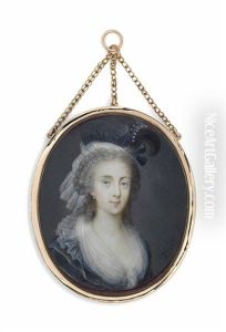 A Young Lady, Possibly Louise Amelia Teresa Of Naples And Sicily, Grand Duchess Consort Of Tuscany (1773-1802), In Gold-bordered Black Dress, White Gauze Collar And Fichu