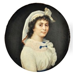 Portrait De Femme En Robe Blanche by Giuseppe Tresca