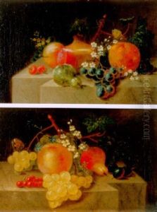 Stilleben Mit Fruchten, Blumen Und Schmetterling by Catharina Treu