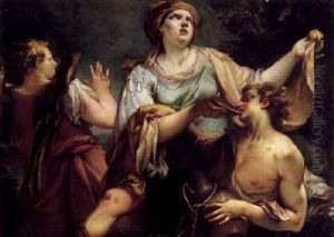 Hagar And Ishmael With The Angel by Angelo Trevisani