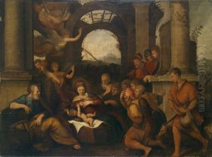 Die Anbetung Der Hirten by Girolamo da Treviso the Elder