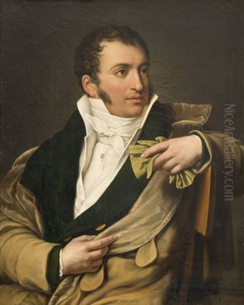 Portrait D'homme Tenant Une Paire De Gants - view 1