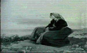 Figura Di Popolana Di Fronte Al Mare