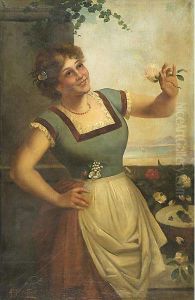 Gentildonna Con Fiore by Anton Brentano