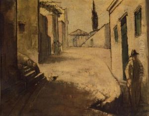 Figures On A Street by Theofrastos Triandafyllidis