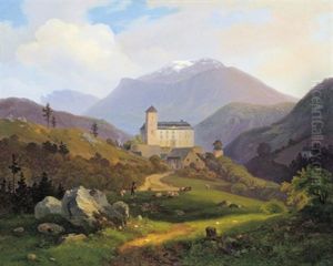 Blick Auf Schlos Kranichberg, Im Hintergrund Der Schneeberg by Alexander Trichtl