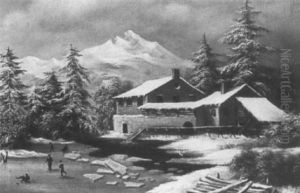 Winterliche Landschaft Mit S,gemuhle by Alexander Trichtl
