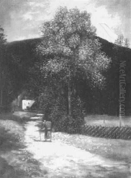 Spatsommerliche Landschaft Mit Bauerin - view 1