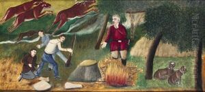 Hunting Scene by Adalbert Trillhaase
