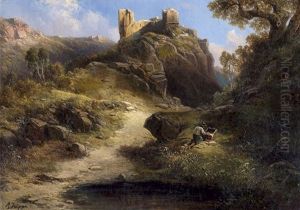 Romantische Felsenlandschaft Mit Burgruine