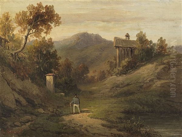 Kleine Landschaft Mit Wanderer - view 1
