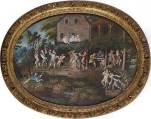 Scene De Plantation D'arbre by Friedrich The Elder Brentel