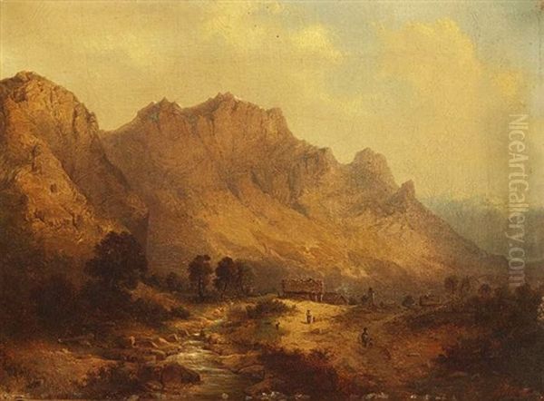 Hochgebirgslandschaft Mit Berghutten - view 1
