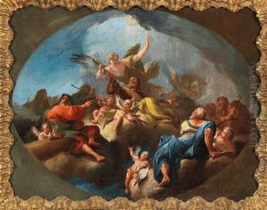 Die Glorie Des Heiligen Joseph Mit Noah Und Der Opferung Isaaks by Paul Troger
