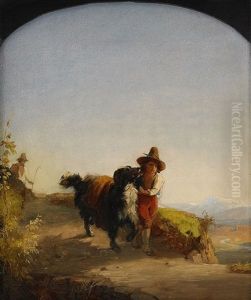 Pojke Med Hund - Motiv Fran Romerska Campagnan Pojke Med Hund - Motiv Fran Romerska Campagnan