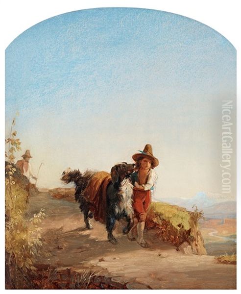 Pojke Med Hund, Motiv Fran Romerska Campagnan - view 1
