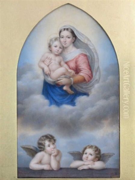 Vierge A L'enfant D'apres Raphael - view 1